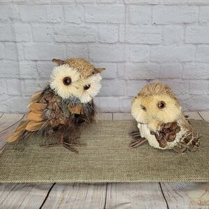 Charming Brown and Cream Owl Figurines